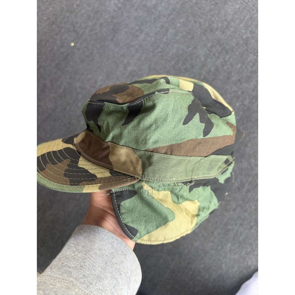 Vintage US Military BDU Woodland Camo Patrol Cap‎ Hat Size 7¼ - Picture 2 of 5